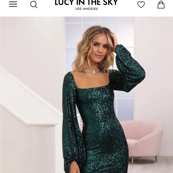 Lucy in the Sky Dresses & Skirts - Lucy in the Sky green sequin Shantelle dress, sz XL, sparkle @ holiday parties!